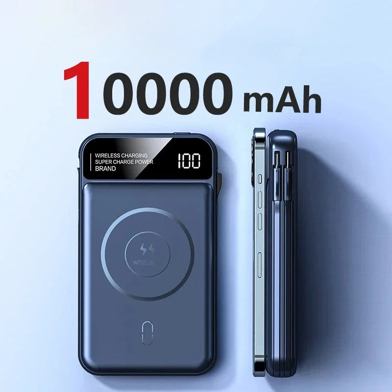 Xiaomi 50000mah Power Bank Magnetic Wireless Magsafe PowerBank Portable Built-in Wire Fast Charging Battery For Samsung iPhone