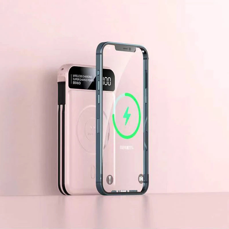 Xiaomi 50000mah Power Bank Magnetic Wireless Magsafe PowerBank Portable Built-in Wire Fast Charging Battery For Samsung iPhone