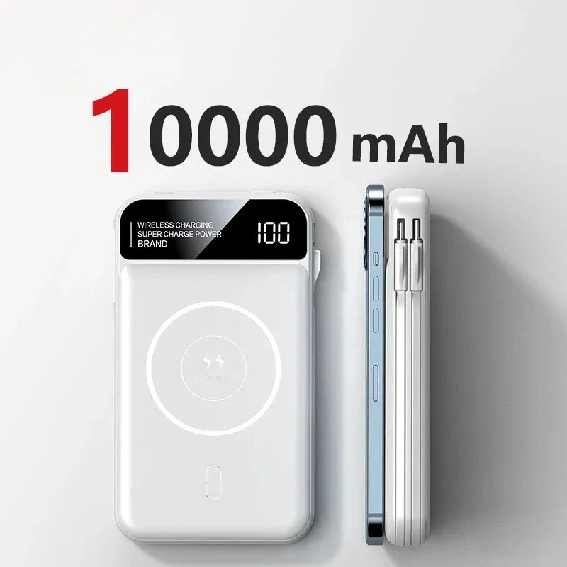Xiaomi 50000mah Power Bank Magnetic Wireless Magsafe PowerBank Portable Built-in Wire Fast Charging Battery For Samsung iPhone