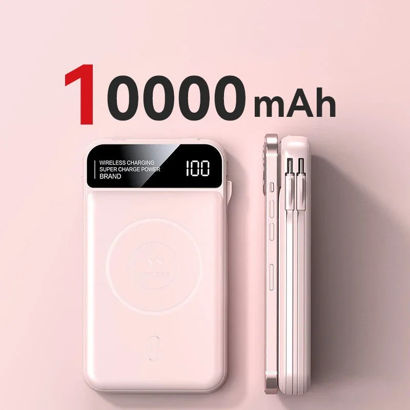 Xiaomi 50000mah Power Bank Magnetic Wireless Magsafe PowerBank Portable Built-in Wire Fast Charging Battery For Samsung iPhone