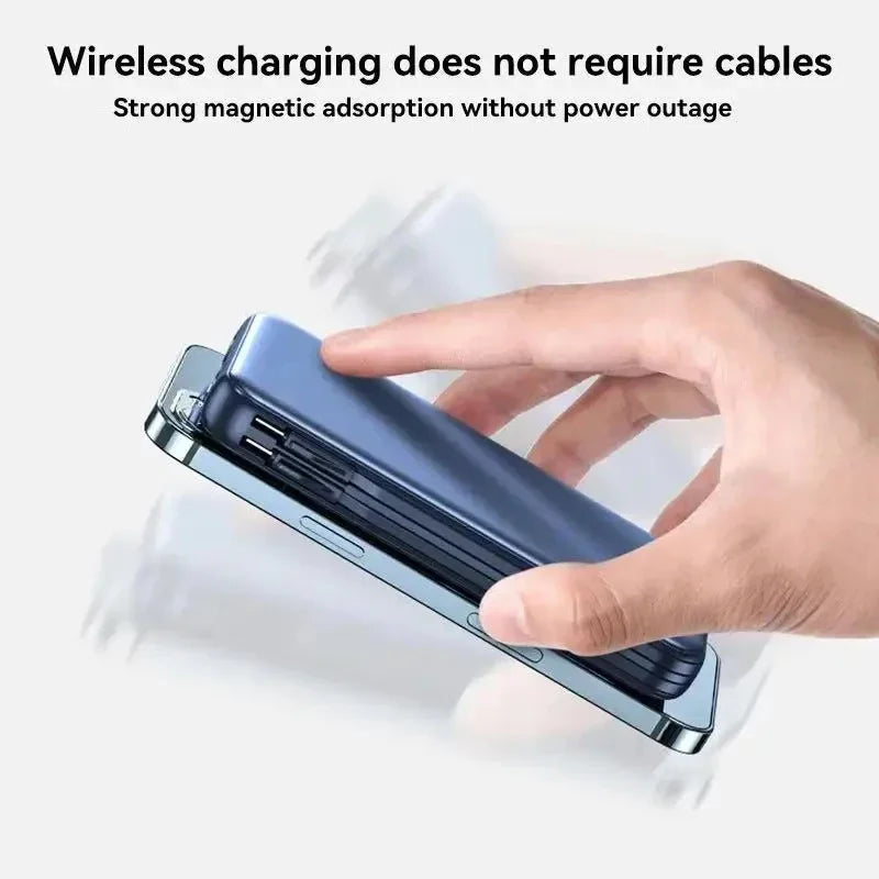Xiaomi 50000mah Power Bank Magnetic Wireless Magsafe PowerBank Portable Built-in Wire Fast Charging Battery For Samsung iPhone