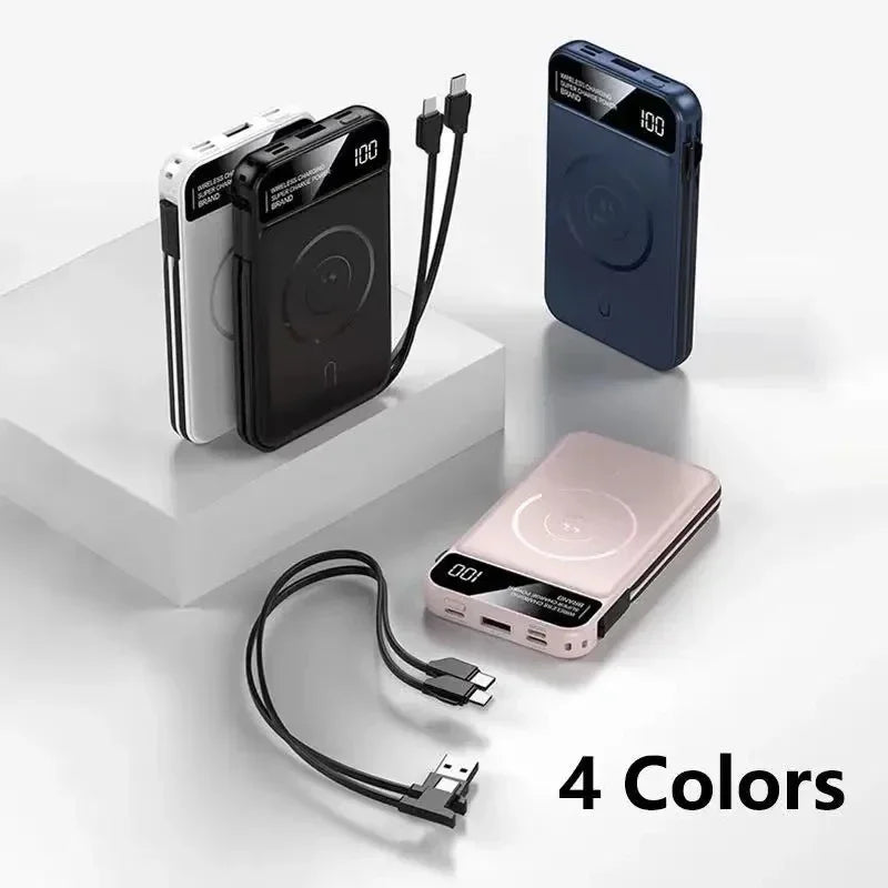 Xiaomi 50000mah Power Bank Magnetic Wireless Magsafe PowerBank Portable Built-in Wire Fast Charging Battery For Samsung iPhone