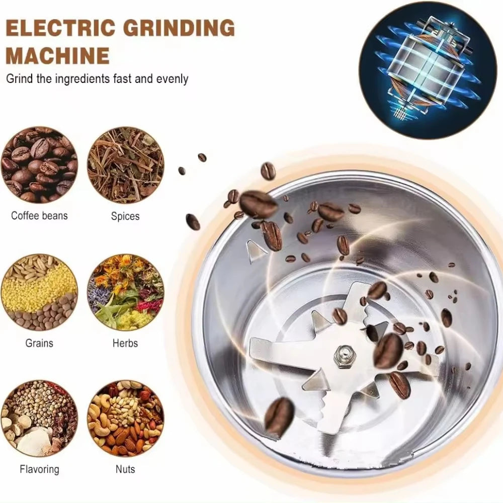 Multifunctional Home Grains Grinder Electric Coffee Grinder Household Small Powder Grinding Machine Ultra-fine Grinder Home Tool