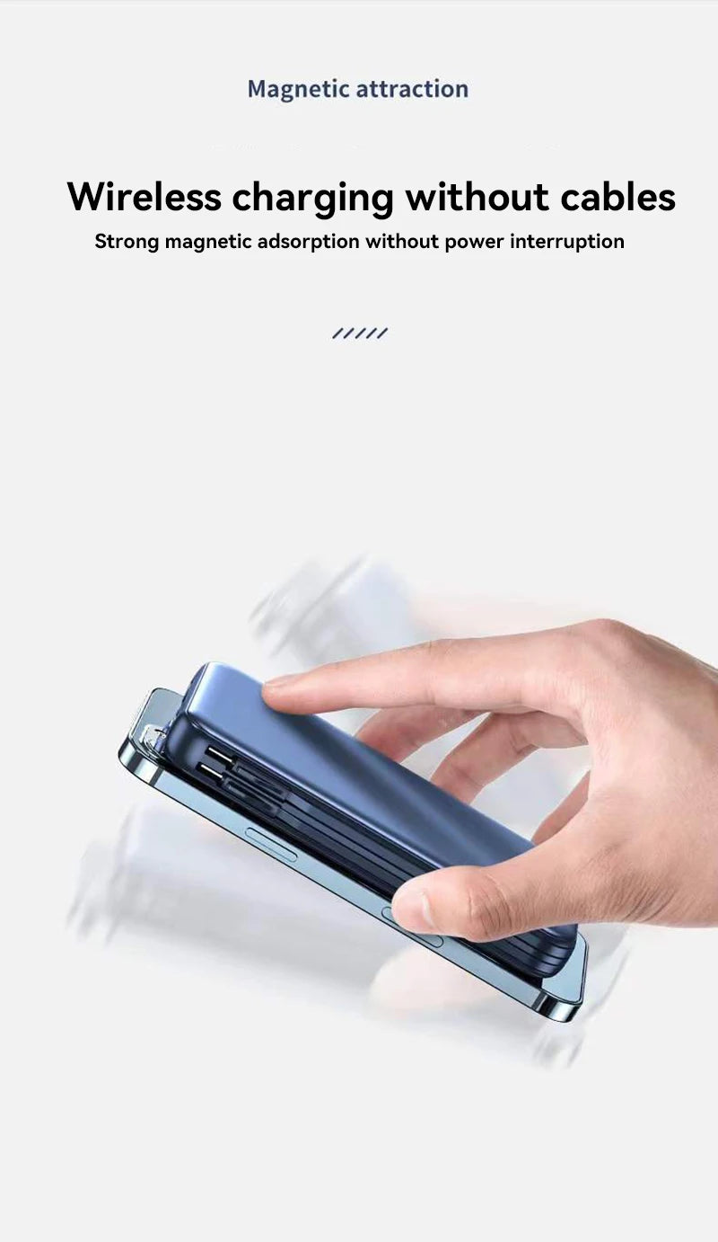 Xiaomi 50000mah Power Bank Magnetic Wireless Magsafe PowerBank Portable Built-in Wire Fast Charging Battery For Samsung iPhone